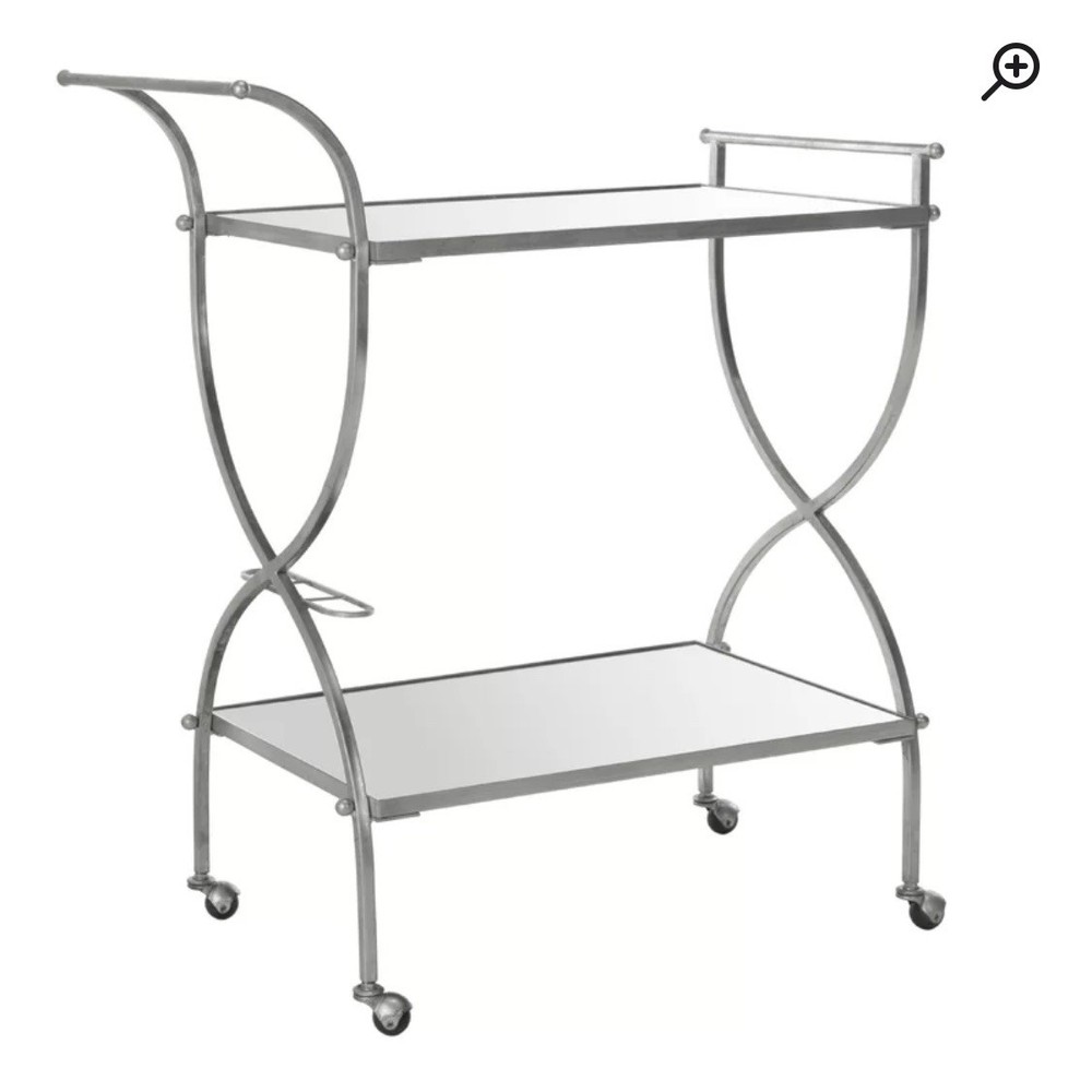 Silver and Mirror Bar Cart