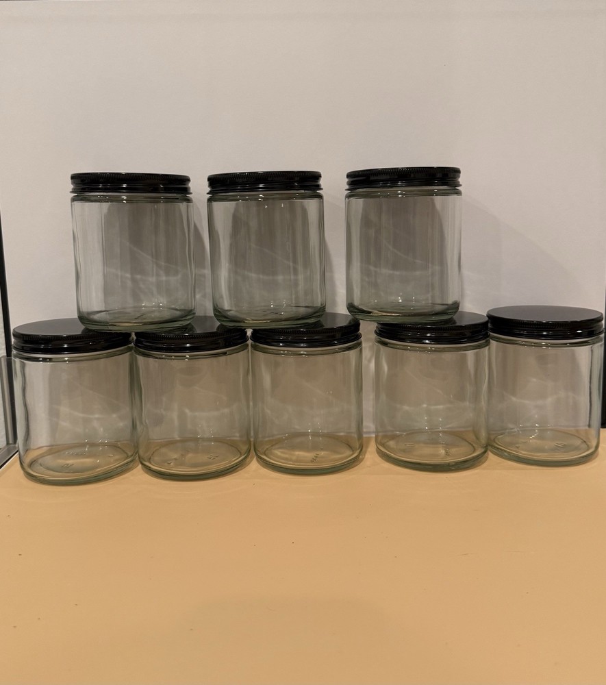 8 empty candle jars with lids