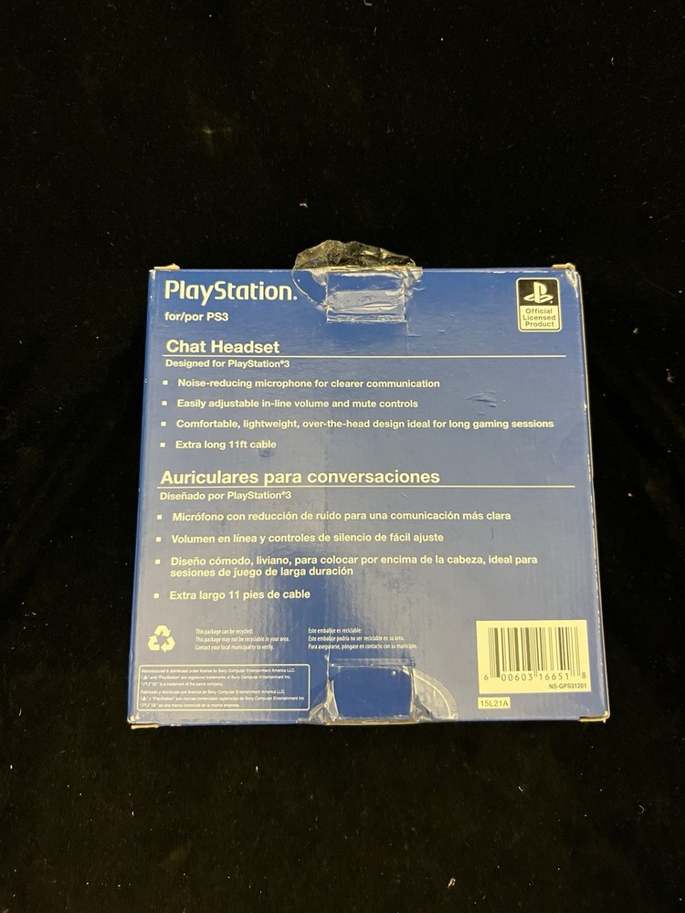 Insignia Official License PS3 Computer USB CHAT HEADSET Extra Long 11ft Cable