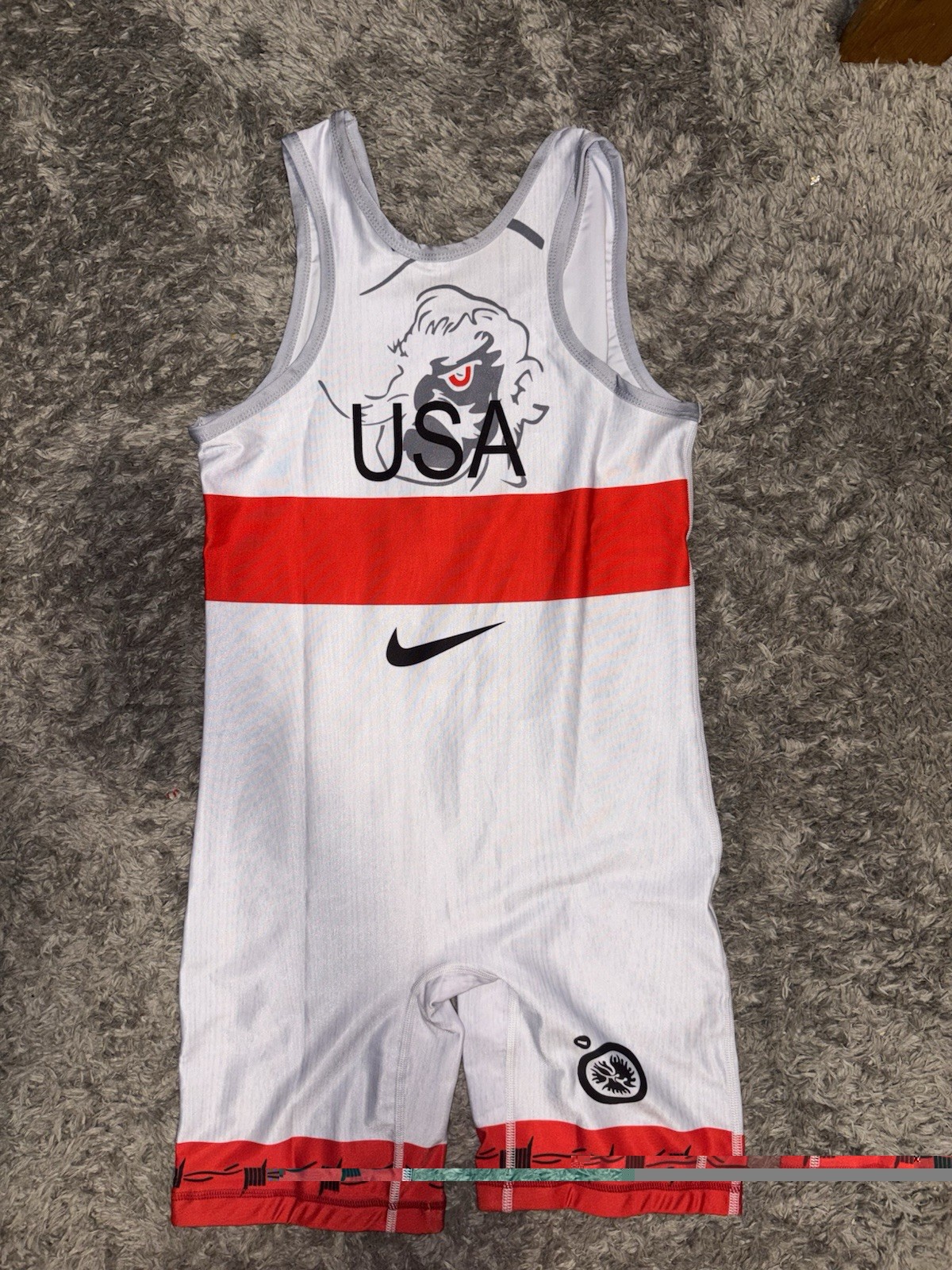 White Oklahoma State Wrestling Singlet Adult Medium