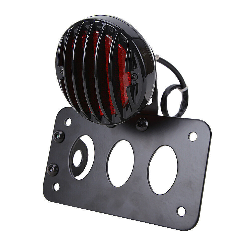 Side Mount License Plate Bracket Motorcycle Tail Light Holder For Harley Bobber~