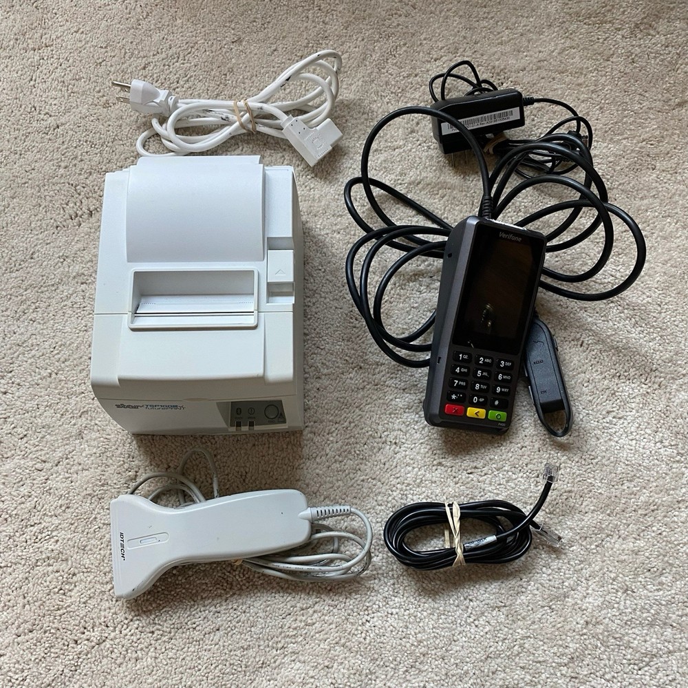 Bundle Lot Star Micronics TSP143IIIBI Thermal Printer Verifone P400 Plus POS
