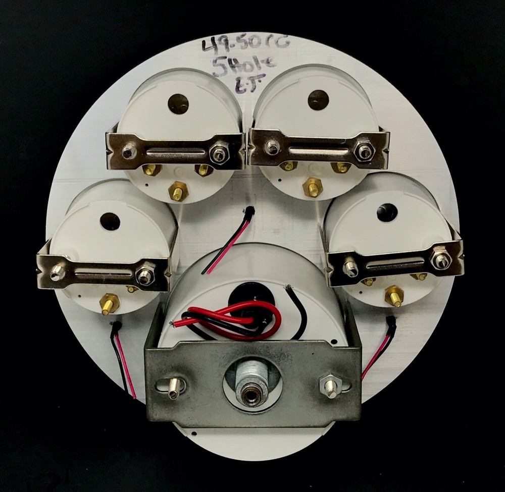 1949 1950 Chevy Car 5 Gauge Dash Panel Engine Turned Insert Mechanical Gold