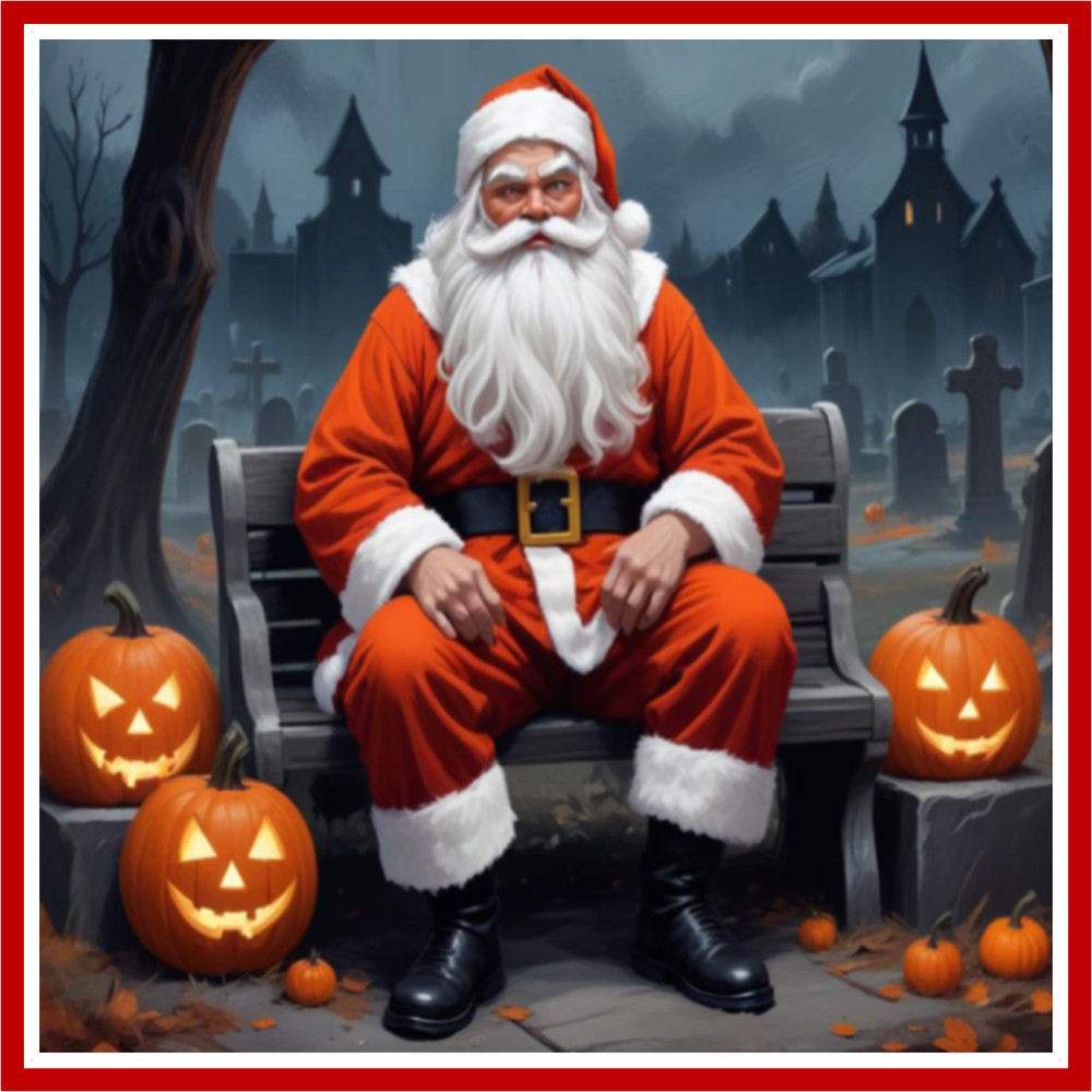 30 Custom Santa at Halloween Personalized Address Labels