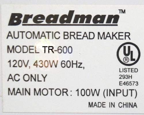 Kneading Paddle for Breadman Bread Maker Machine Models TR600 (S18) TR700