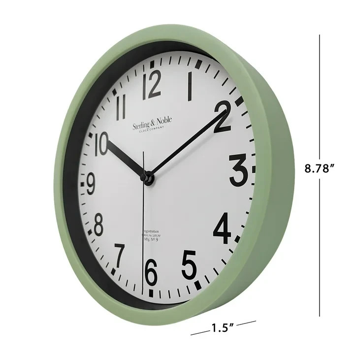 Mainstays Basic Indoor 8.78" Sage Analog Round Modern Wall Clock