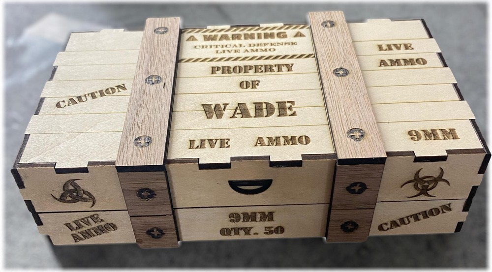 9mm 15 Round Personalized Ammo Crate