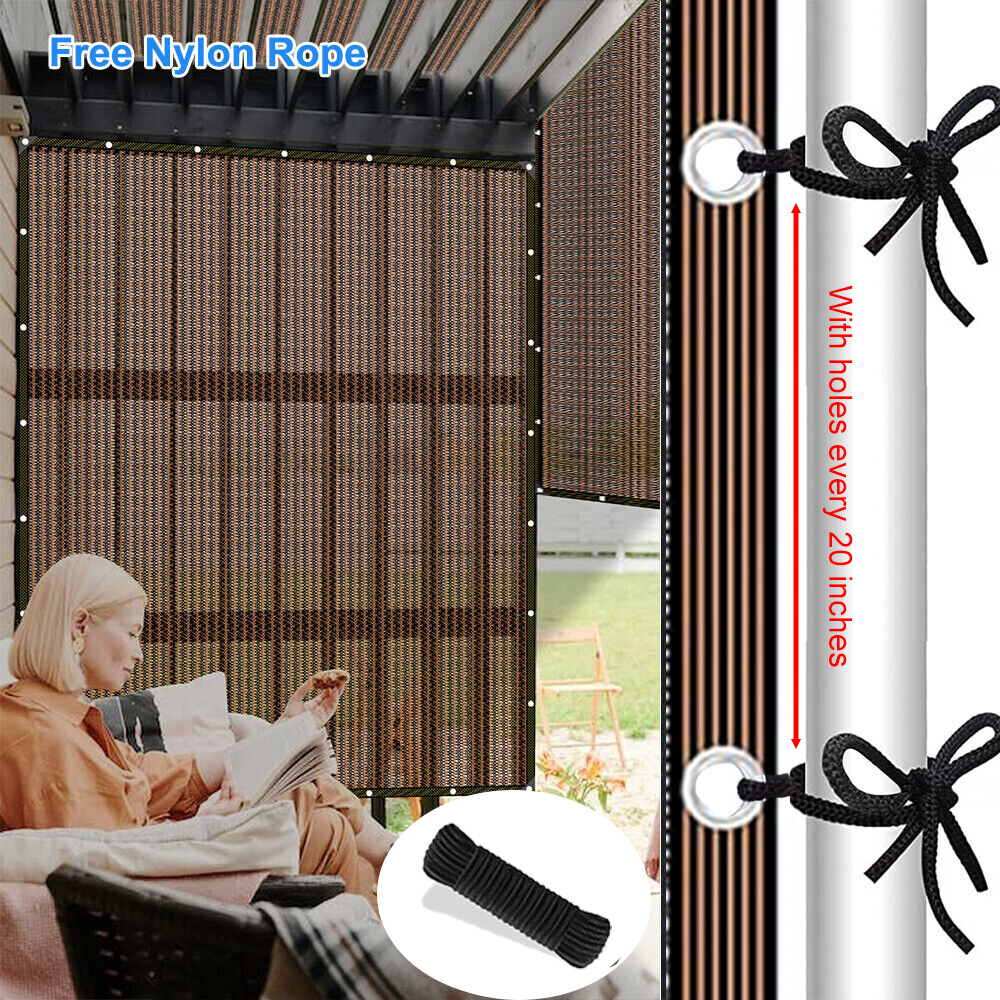 90% Patio Sun Shade Cloth Privacy Screen Pergola Car Ports Canopy With Grommets