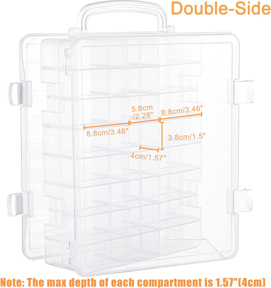 Double-Sided Storage Organizer/Box with Total 48 Adjustable Compartments, Remova