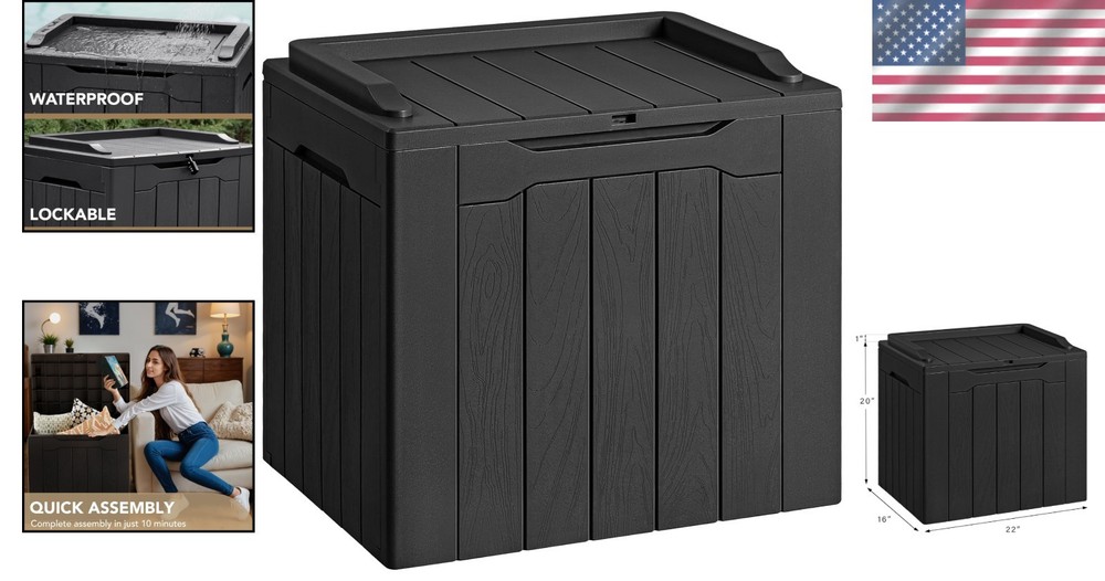 30 Gallon Lockable Deck Box - Safe Storage for Pool Accessories & Garden Tools