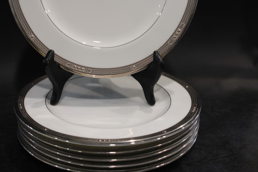 Noritake Chatelaine Platinum 6 Salad Plates 8 5/8"