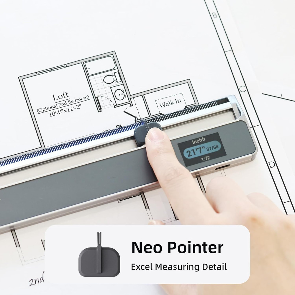 Neoruler 12" Digital Scale Ruler & Reading Kit - Smart Measuring Bundle