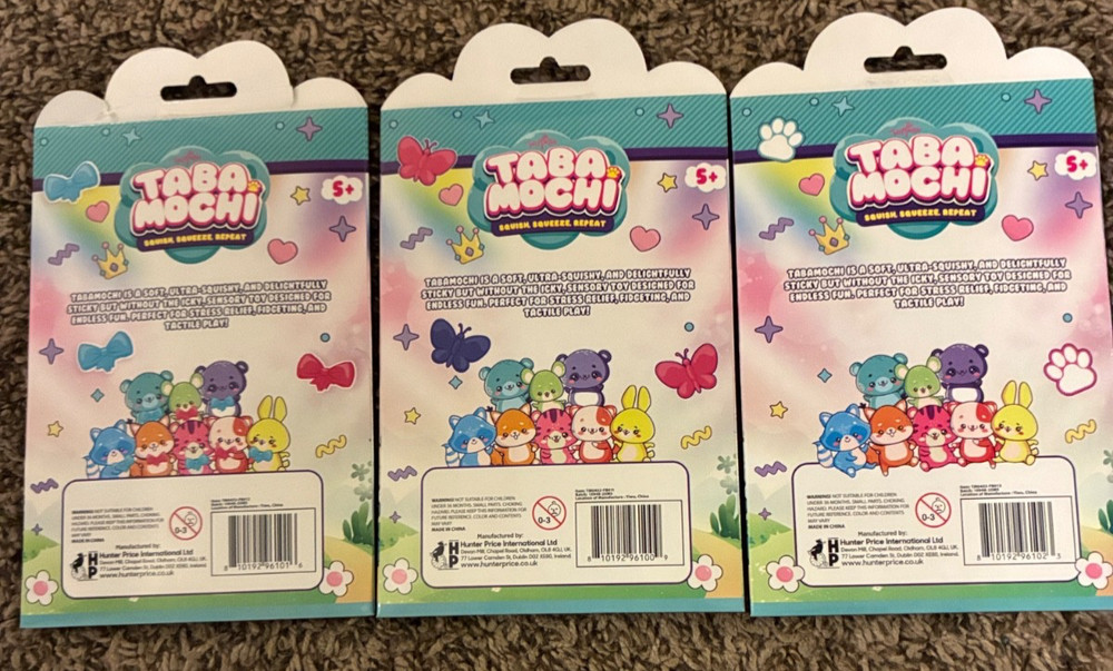 Taba Mochi tiny butterfly, bow & paw squish squeeze repeat tiny squishies