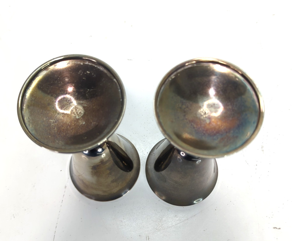 Vintage 6 Silver Plated Roma S.L. Spain Madrid 7-1/8” Height Wine Goblets Used