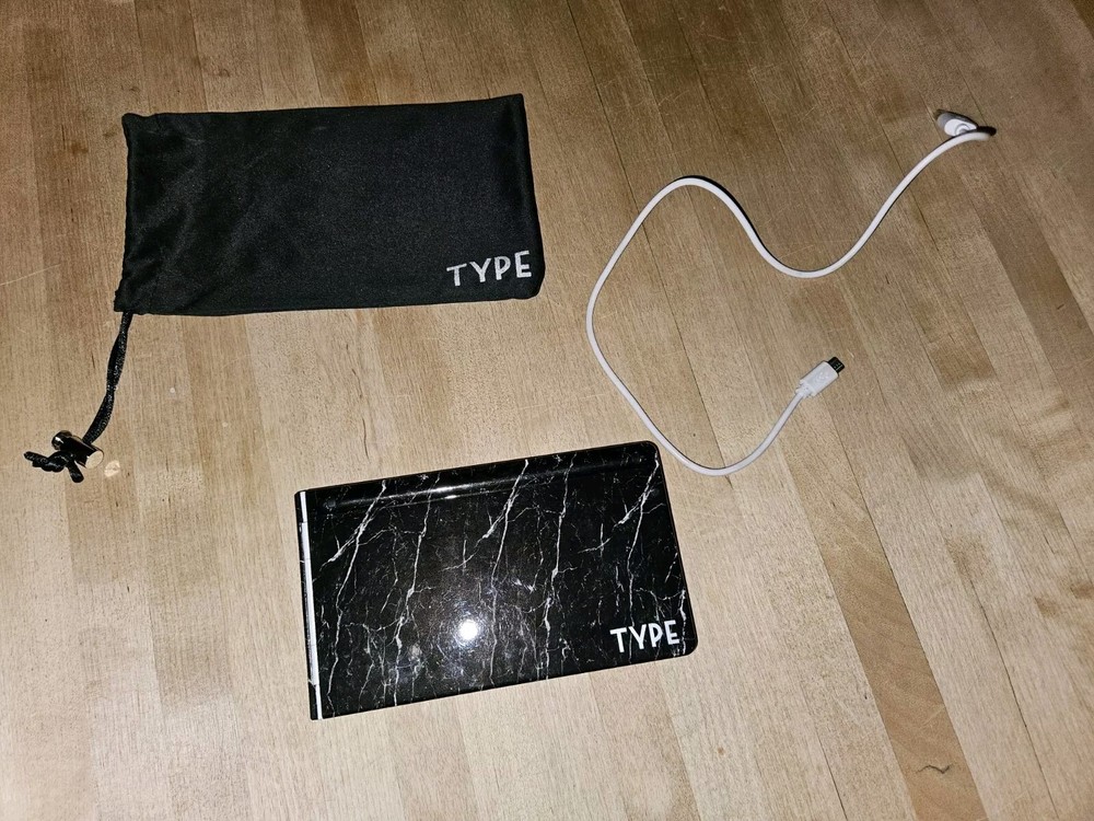 Black Marble Wireless Keyboard, Foldable, Bluetooth, Sleek