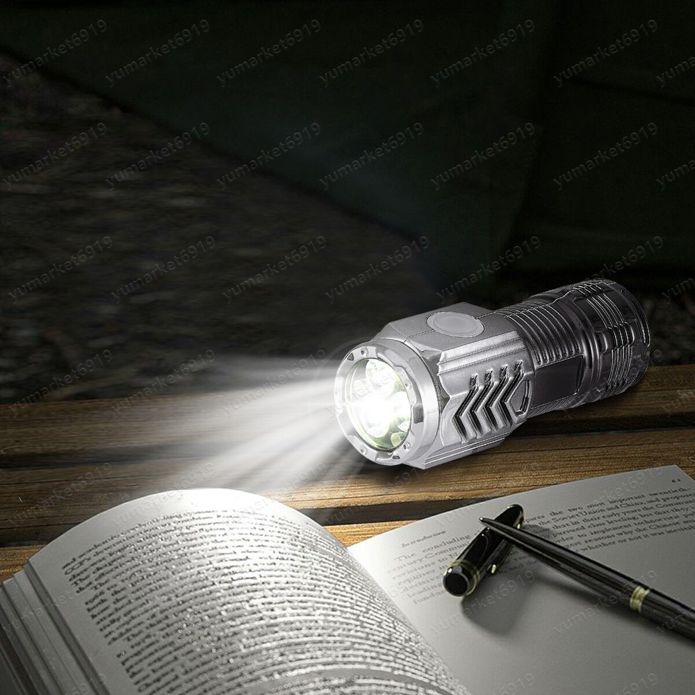 Super Bright LED Tactical Flashlight Mini USB Rechargeable Lamp 5 Modes Light US