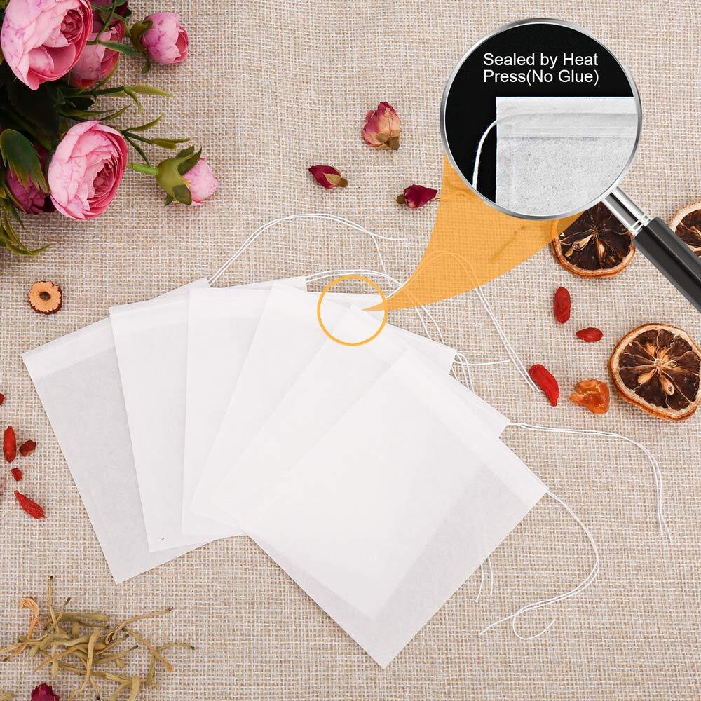 Disposable Empty Cotton Drawstring Seal Filter Loose Leaf Tea Bags