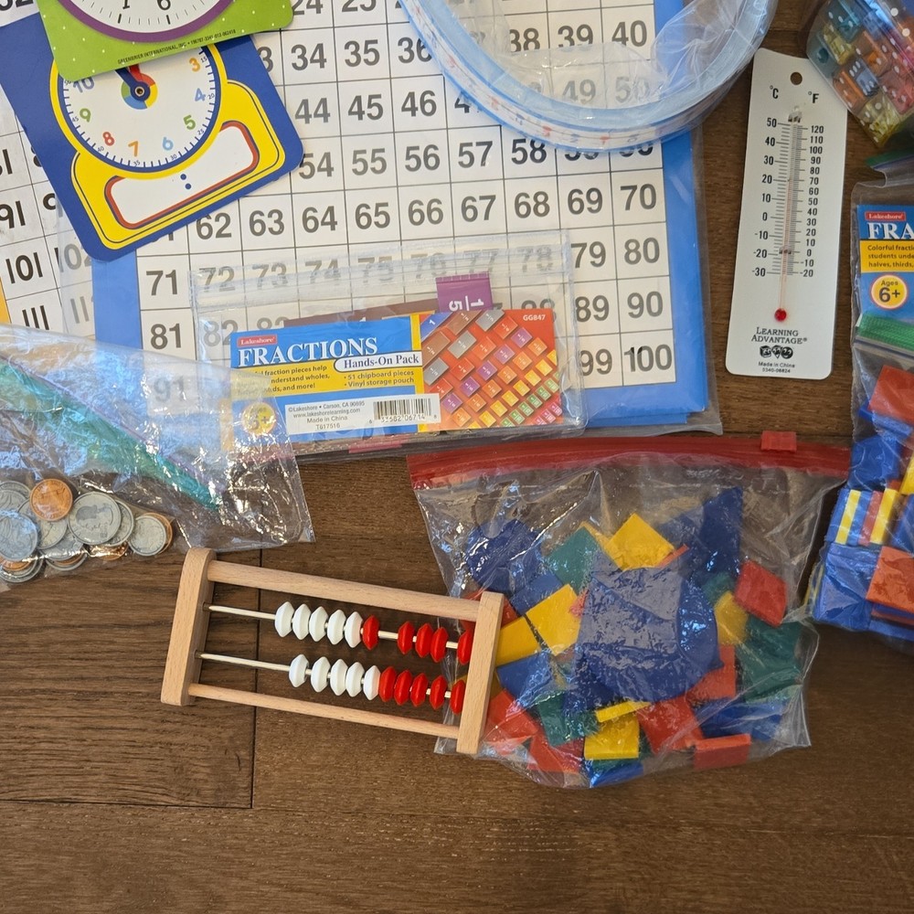Learning Resources & hand2mind Snap Cubes, Base 10, Fractions, Dice