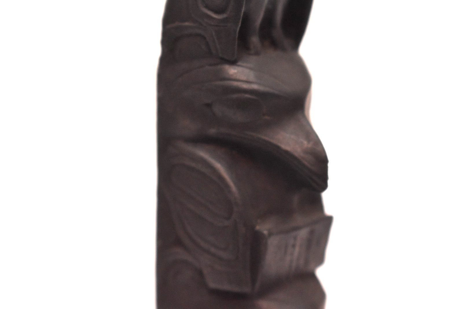 Antique Northwest Coast; Haida, Carved Black Argillite Totem pole 6" Tall