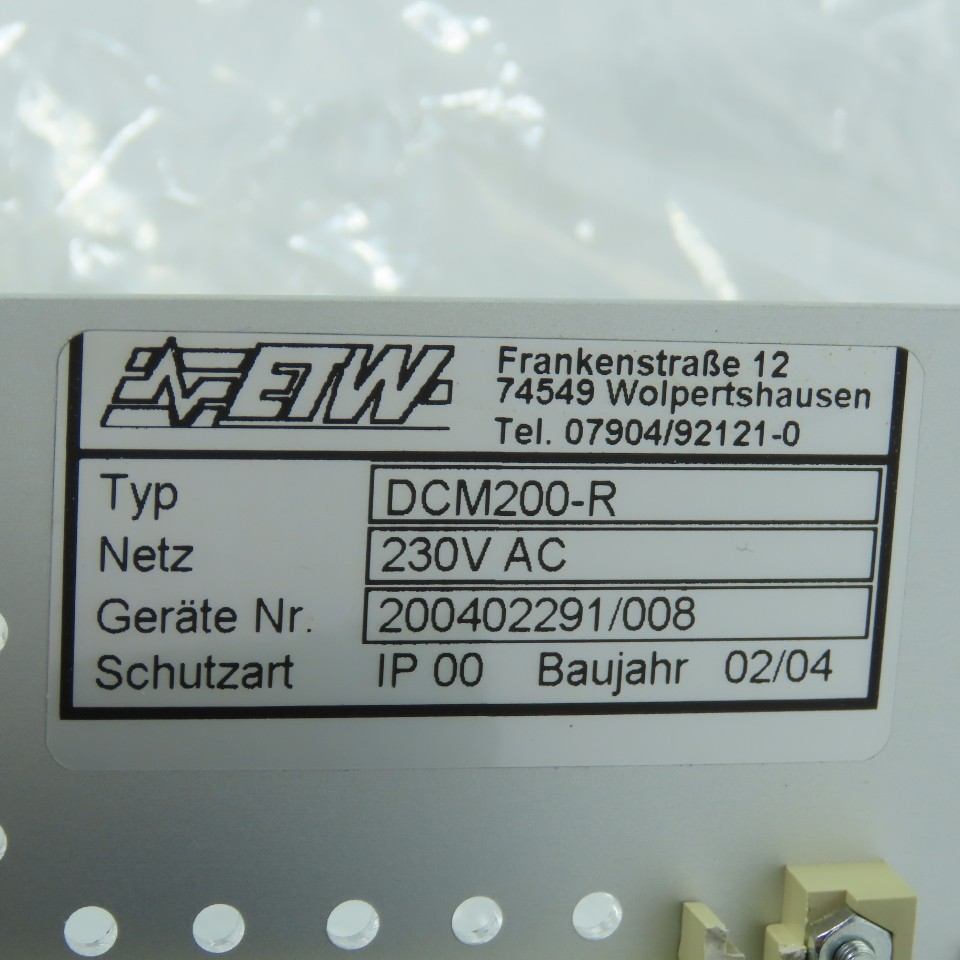 ETW DCM200-R DC Regulator Control Module 230VAC NEW