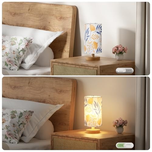 Ginkgo Table Lamp for Bedroom - Inline 9" Inline Control Ginkgo Cream Shade