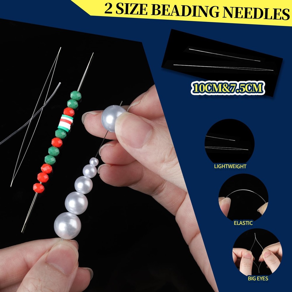FANDAMEI Elastic String for Bracelets Making Kit, 1mm&0.8mm Clear