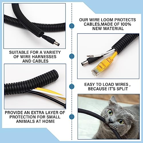 Split Wire Loom Tubing Flame Retardant Wire Covering High Temperature Cable