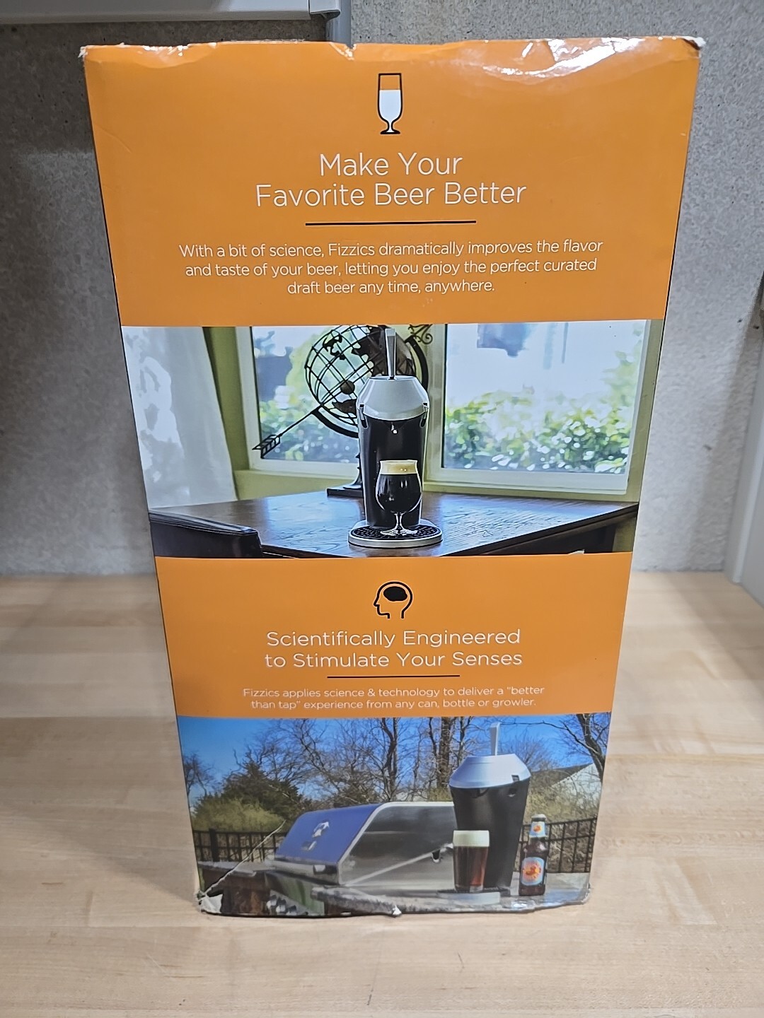 Fizzics FZ101 Portable Beer Enhancement System Micro-Foam Technology Open Box