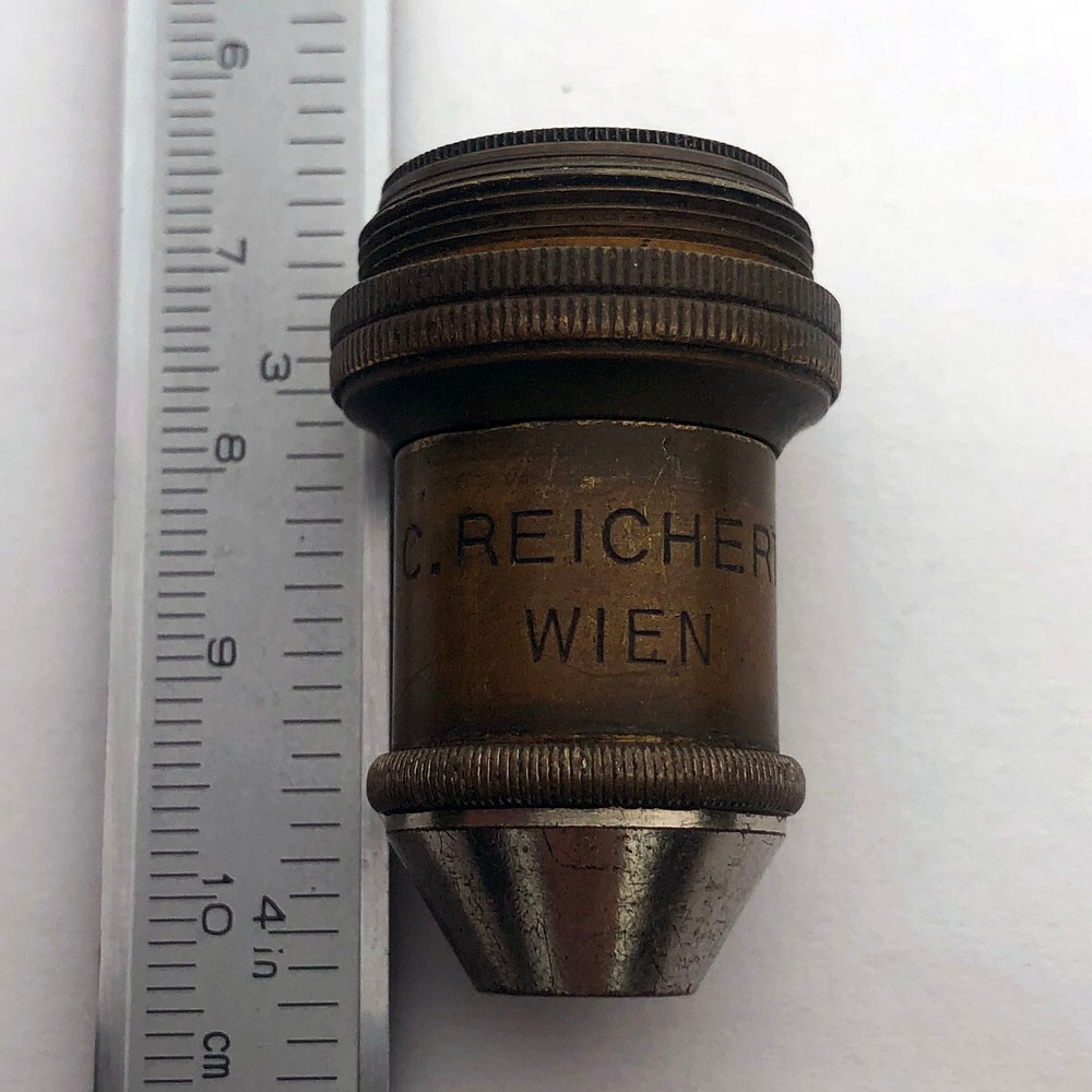ANTIQUE C. REICHERT Wien № 3 objective microscope Brass
