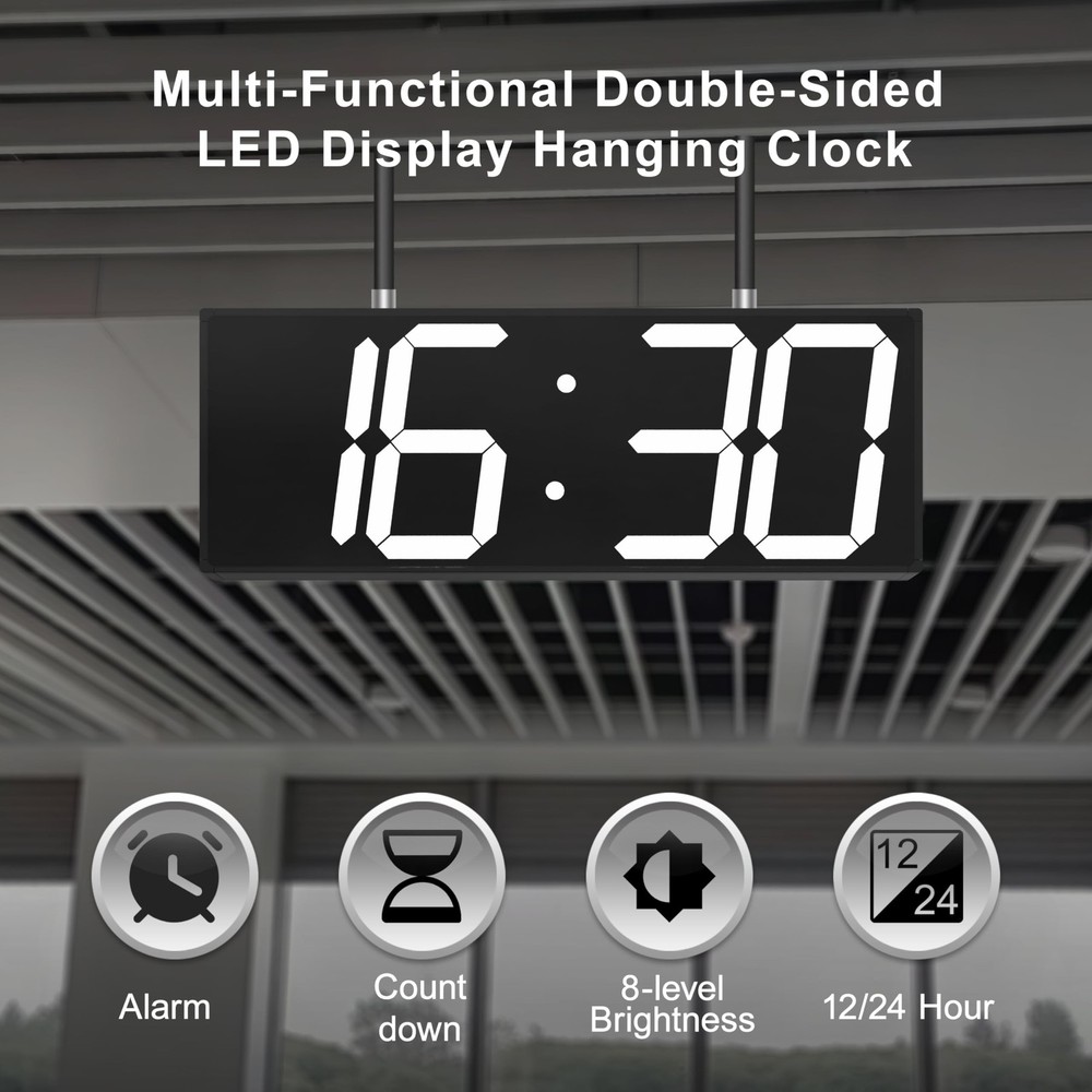 Digital Wall Clock with Double Sided Display, Large Digital Clock with Timer,...