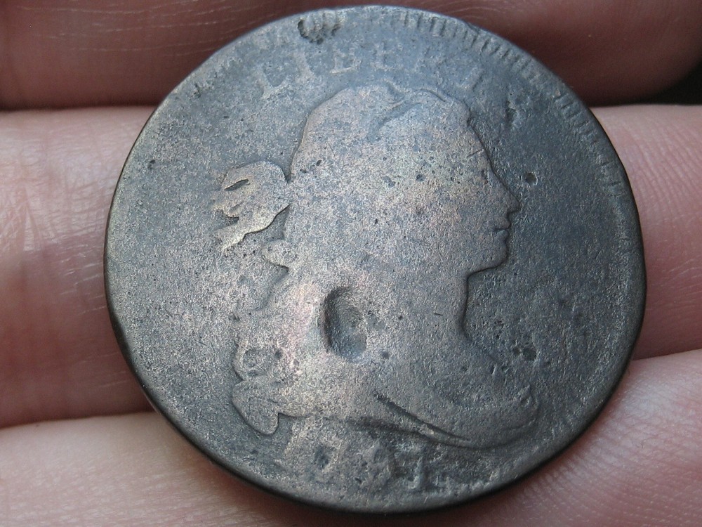 1797 Draped Bust Large Cent Penny- Good Obverse Details