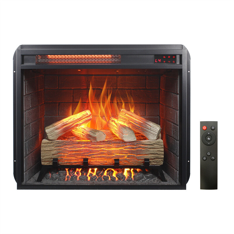 23" Insert Electric Fireplace 1500W Infrared Heating,Log Set,Remote with Timer
