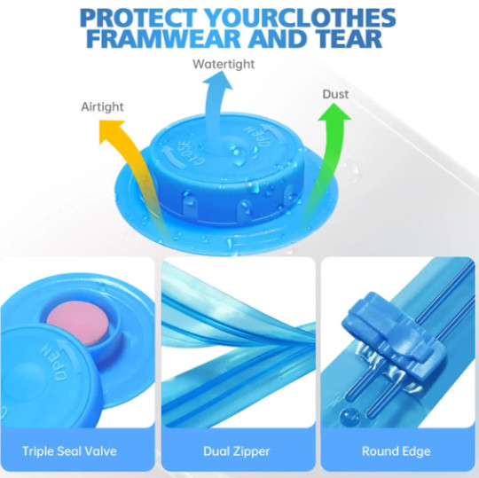 5 Jumbo Vacuum Storage Bags Travel Space Saver Organizer