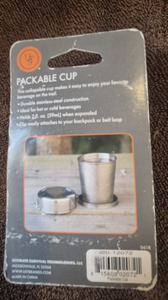 New In Package Metal Camping Cup