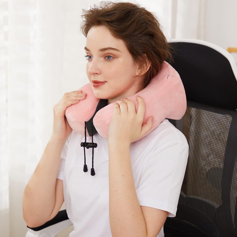 Ergonomic Memory Foam Travel Pillow - Adjustable Neck Support for Comfort