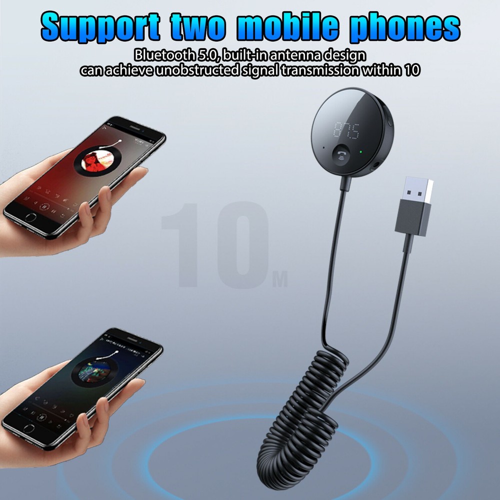 Plug&Play USB Bluetooth Wireless Car FM Transmitter Aux Stereo Audio Receiver E