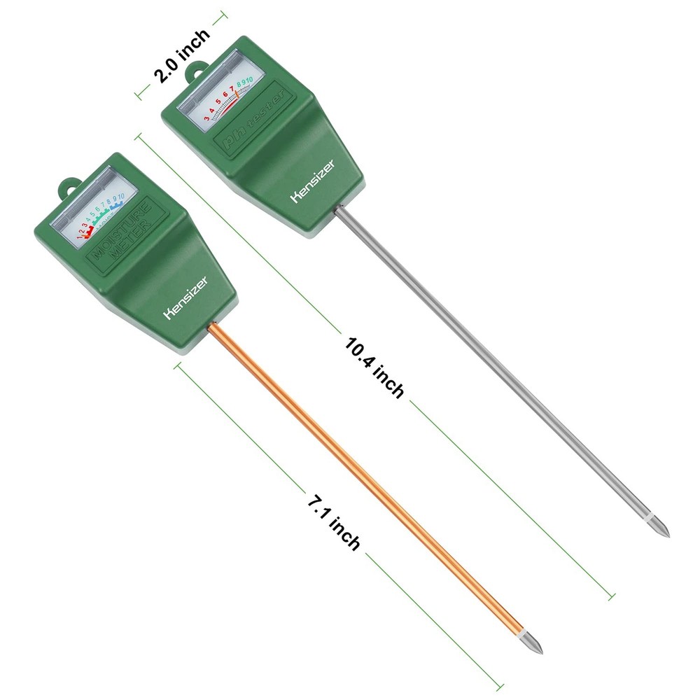Kensizer Soil Tester, Moisture/pH Meter, Green