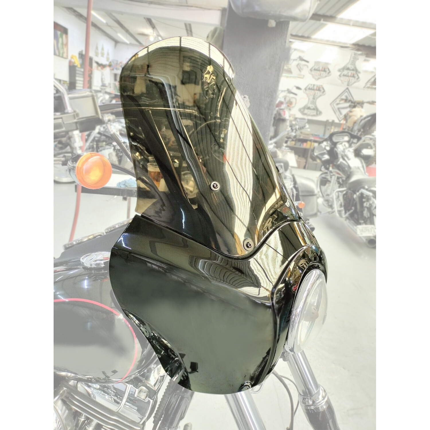 Front Fairing 15'' Smoke Windshield For Harley Dyna Wide Glide Fat Bob T-Sport