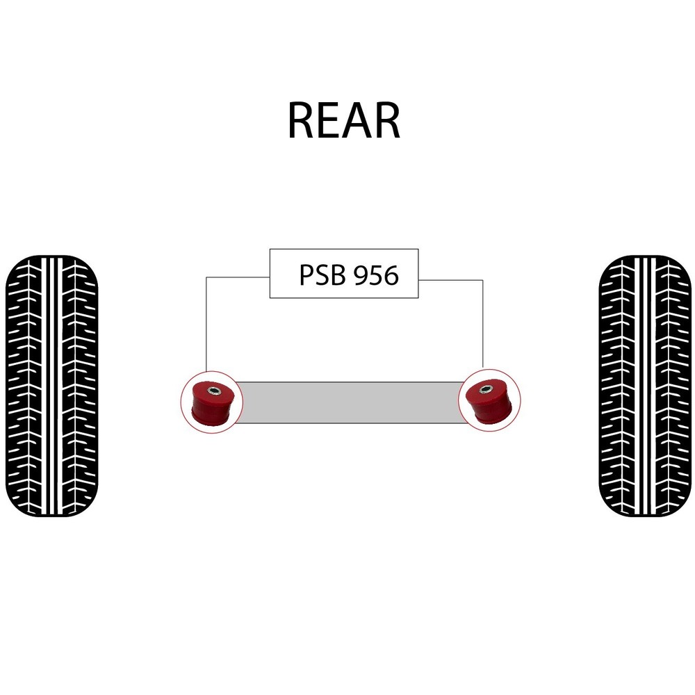 2x Rear Differential Mount Polyurethane Bushing Kit fits Subaru Legacy (95-99)