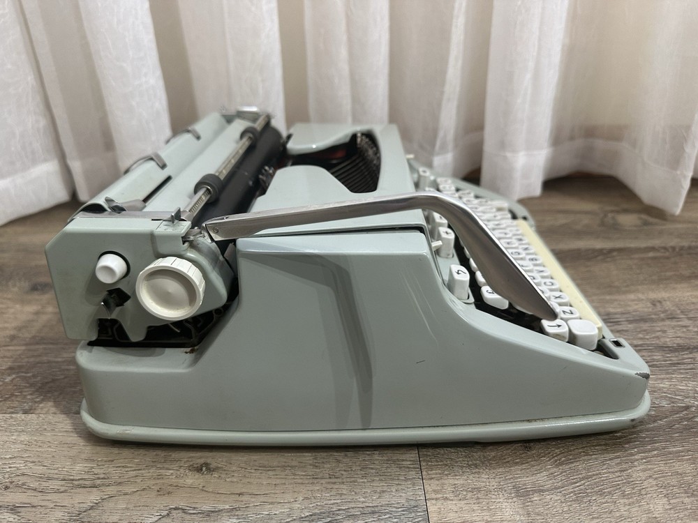 Hermes 3000 Portable Typewriter With Case Seafoam Green