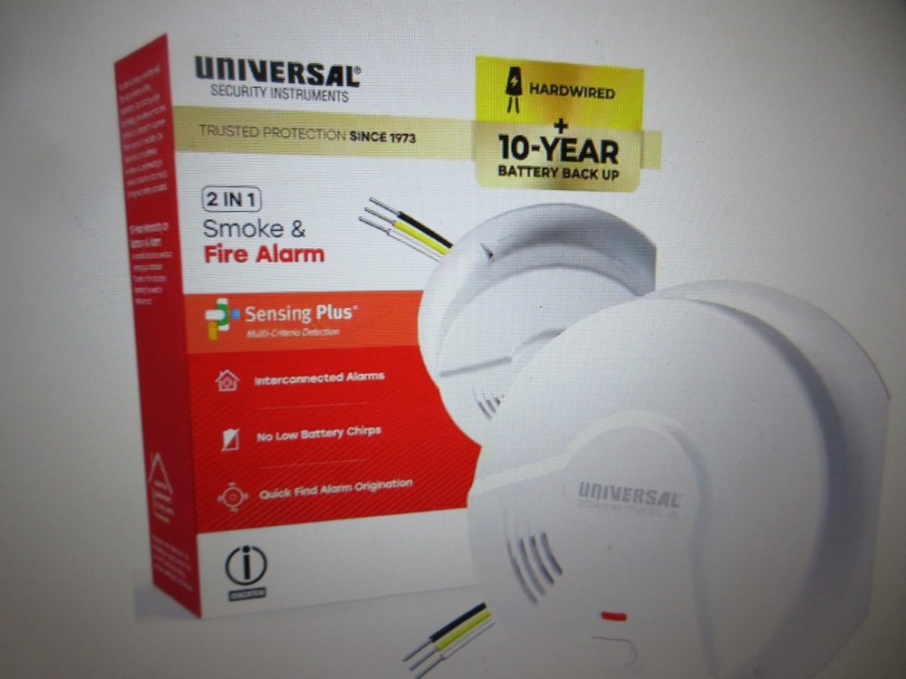 Universal Hardwired 10-Year Battery Backup Smoke Detector with Ionization Sensor