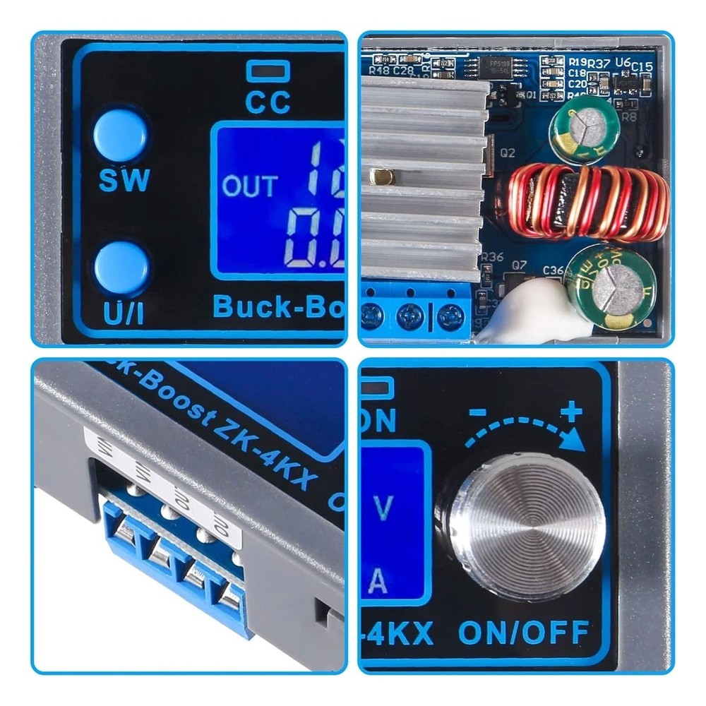 DC Adjustable Step-Up Down Buck Boost Power Supply Voltage Regulator LCD Module.