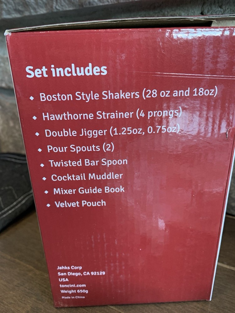 Toncini Bartender Cocktail Mixer Shaker Set Tools & Accessories