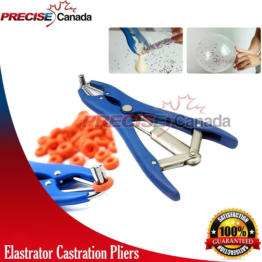 Blue Elastrator Castrator Plier Castrate Tail Sheep Goats Rubber Ring Applicator