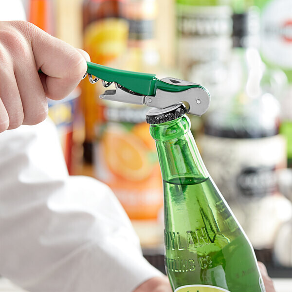 Acopa Waiter's Corkscrew with Green Metal Handle