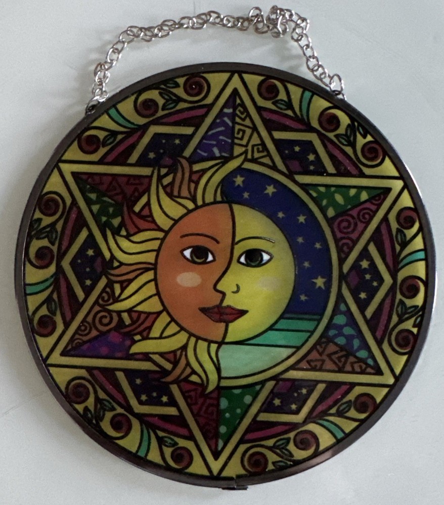 Glass Sun And Moon Eclipse Suncatcher 6"