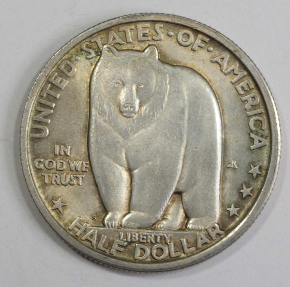1936-S Bay Bridge Commemorative Silver Half Dollar ALMOST UNCIRCULATED
