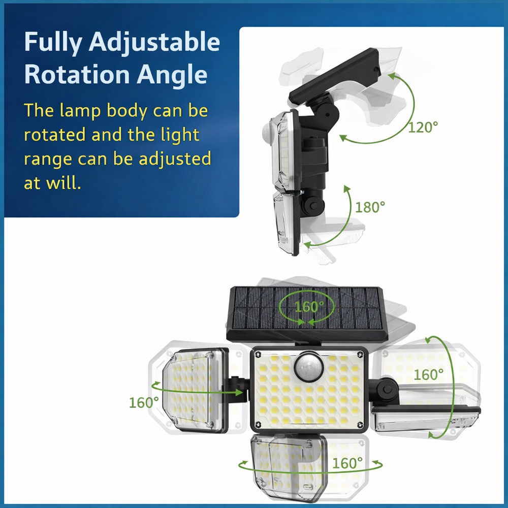 LED Motion Sensor Solar Lights Outdoor IP65 Waterproof Security Lamp 1 Pack