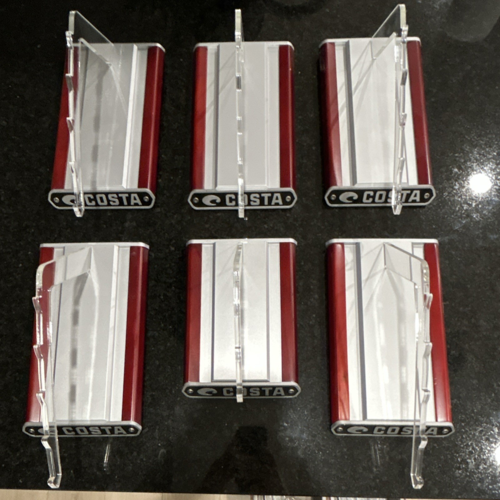 Costa Acrylic Countertop Angled Slant Back Display Case Stands Lot of 6