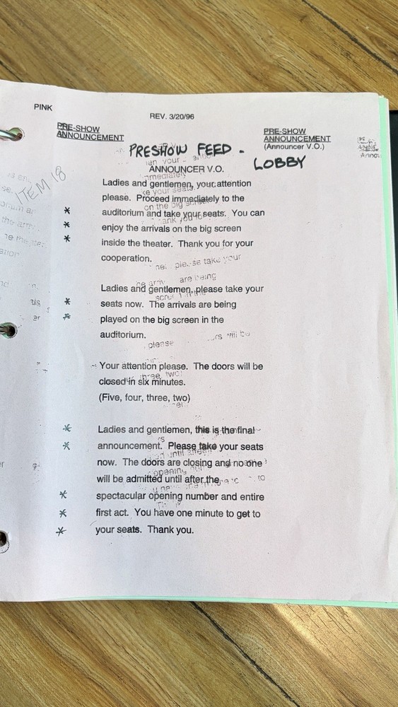 68th Academy Awards 1996 Oscars Script Binder